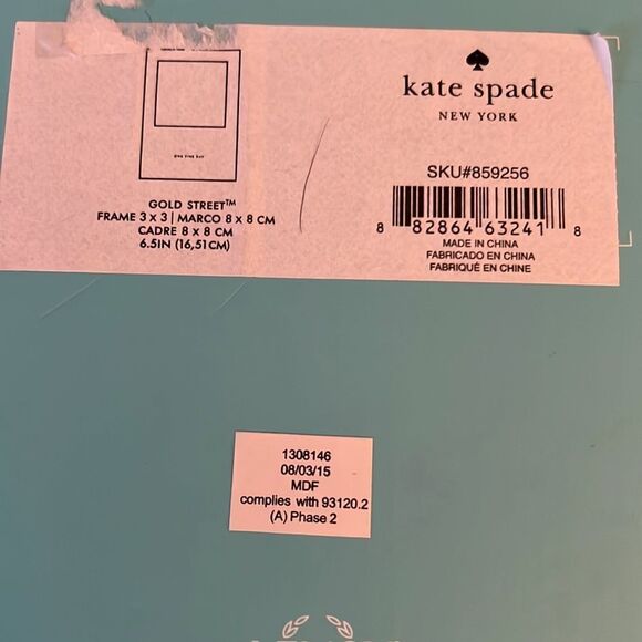 Kate Spade Photo Frame - One Fine Day - 3x3 Gold Frame - Picture 4 of 5